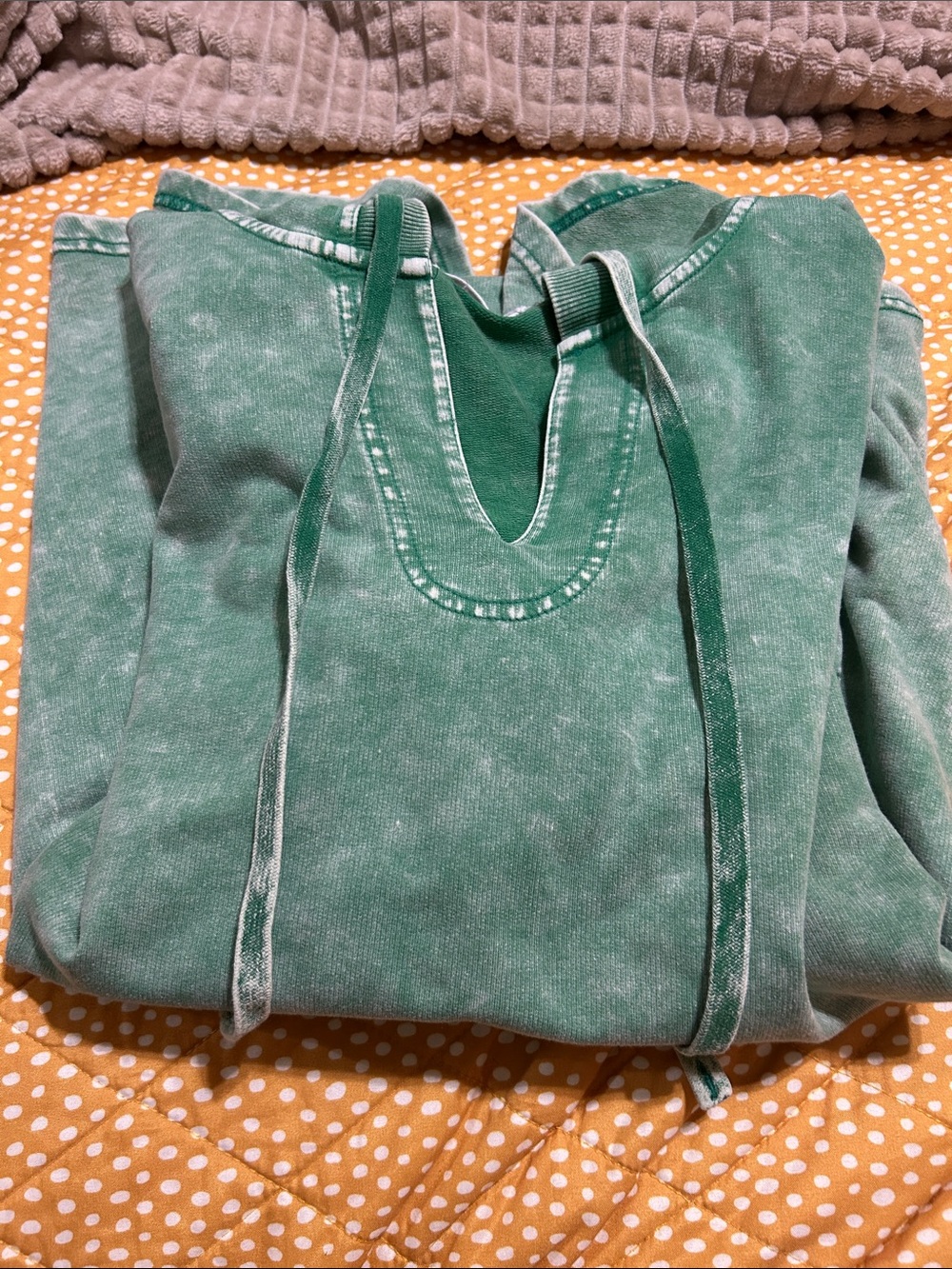 Jane and Delancey Washed Sage Green V-Neck Pullover Sweater